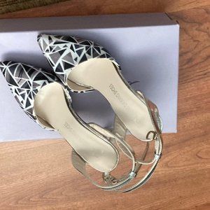 Sexy, Strappy silver heels sandals